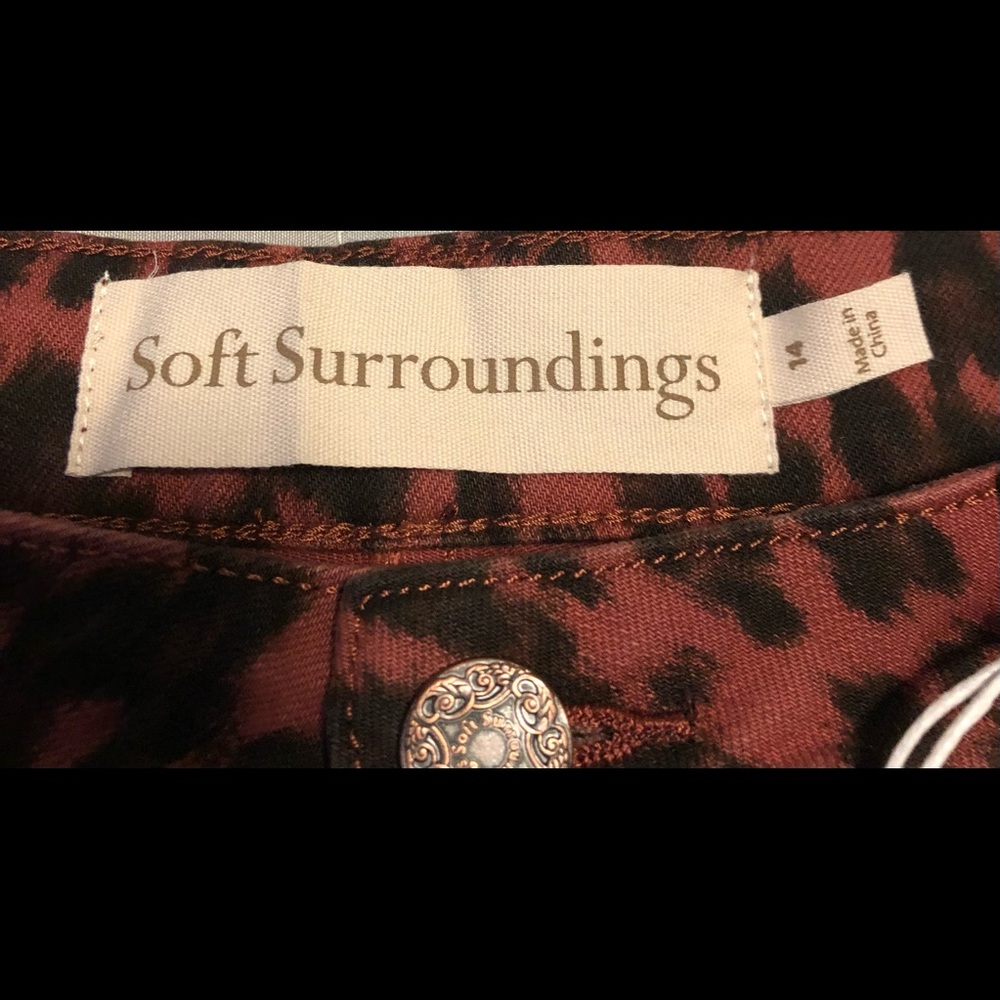 Soft Surroundings NWT The Ultimate High Rise Skinny Ankle Jean in Leopard Sz 14 - Picture 6 of 14